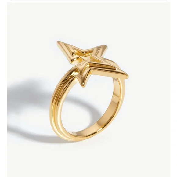 Gold Celestial Star Ring Size 7.5 - Picture 1 of 6